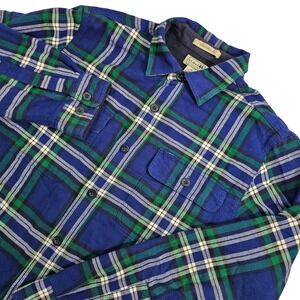 LLBean Fleece-Lined Flannel Shirt Mens Medium Traditional Fit Plaid Jacket Cabin